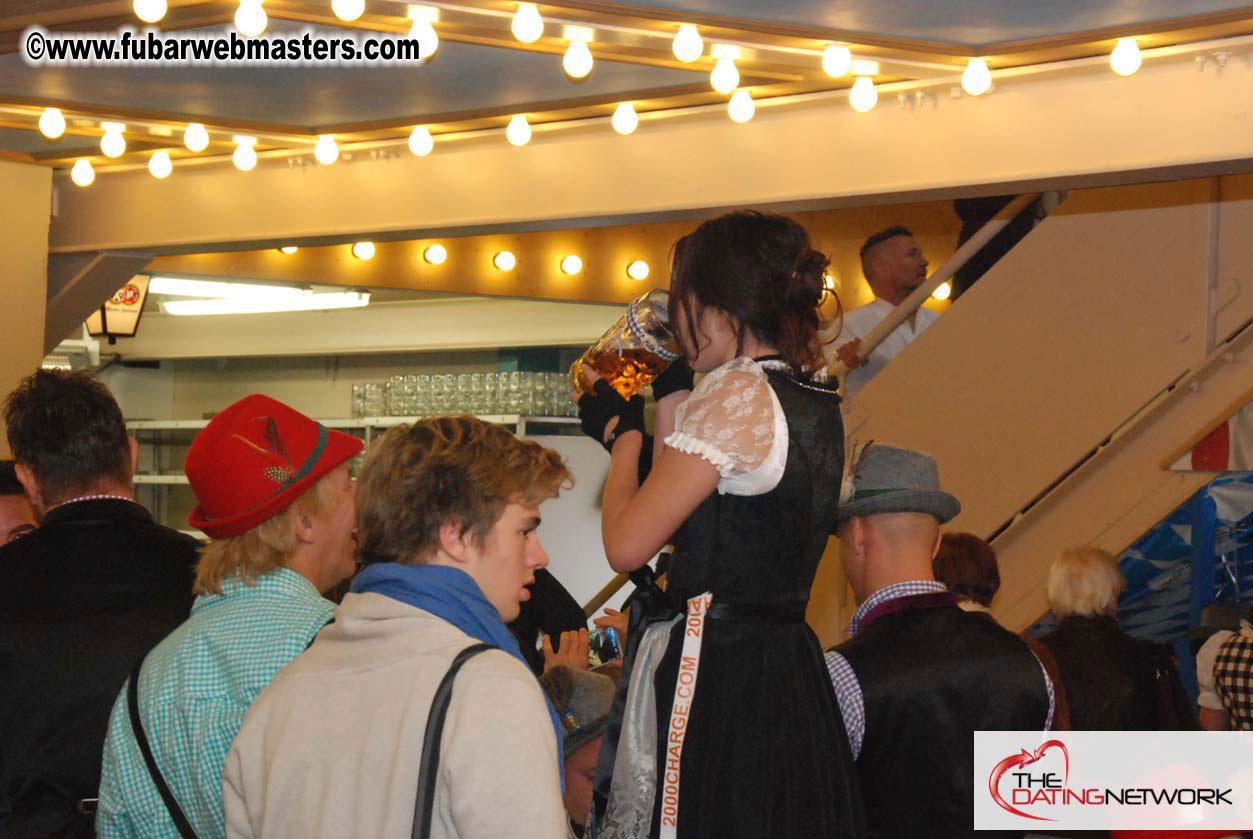 Beer tent seating in the legendary Hacker Festzelt