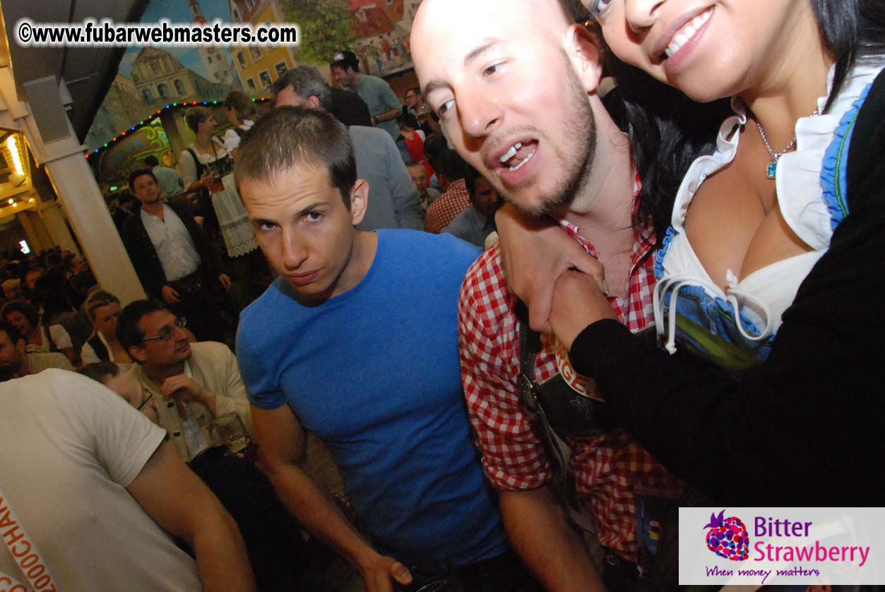 Beer tent seating in the legendary Hacker Festzelt