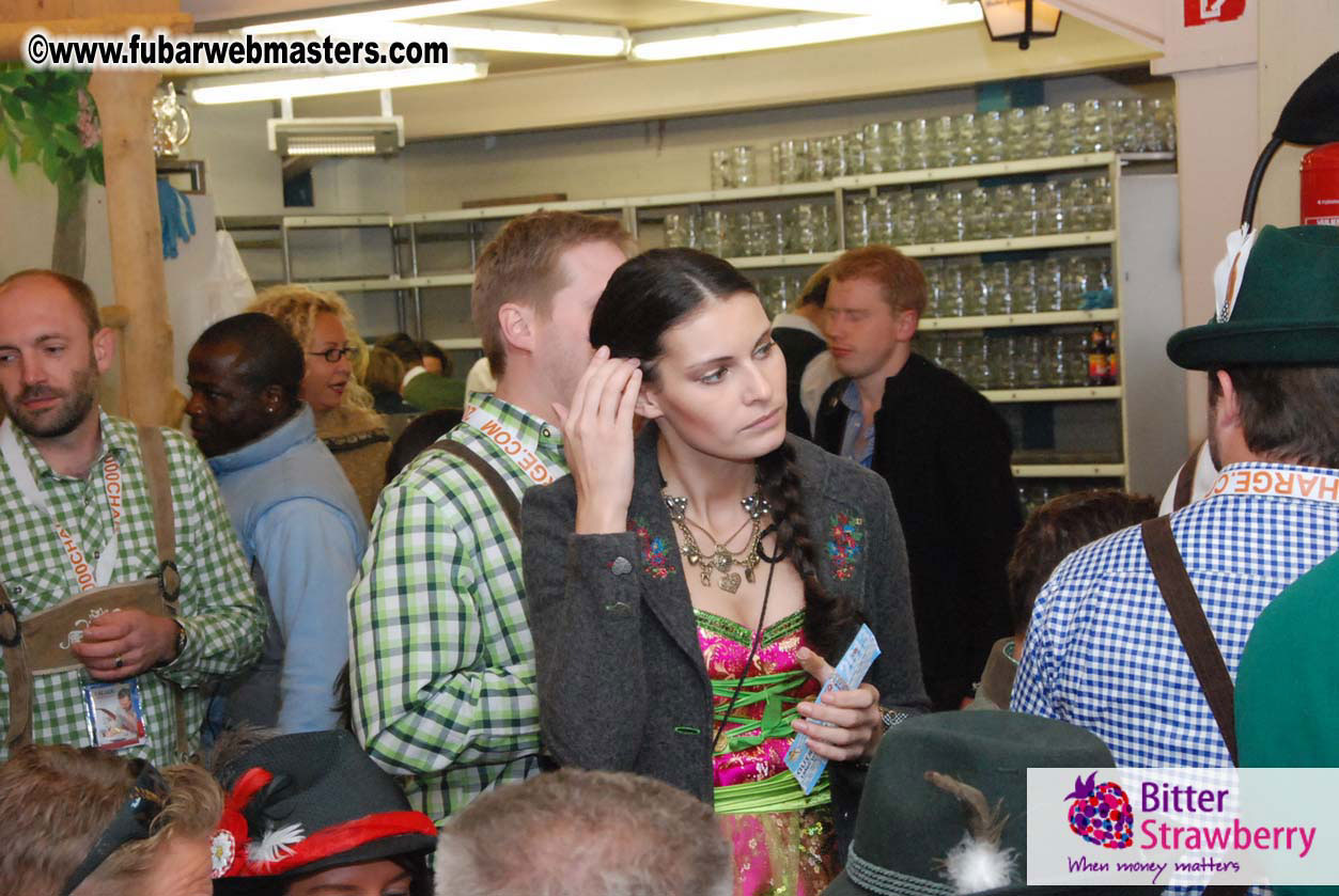 Beer tent seating in the legendary Hacker Festzelt