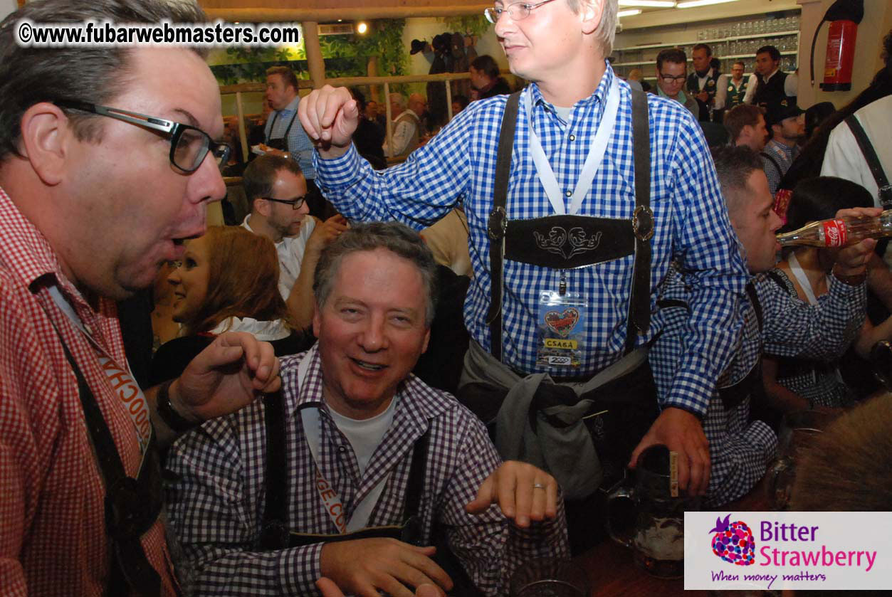 Beer tent seating in the legendary Hacker Festzelt