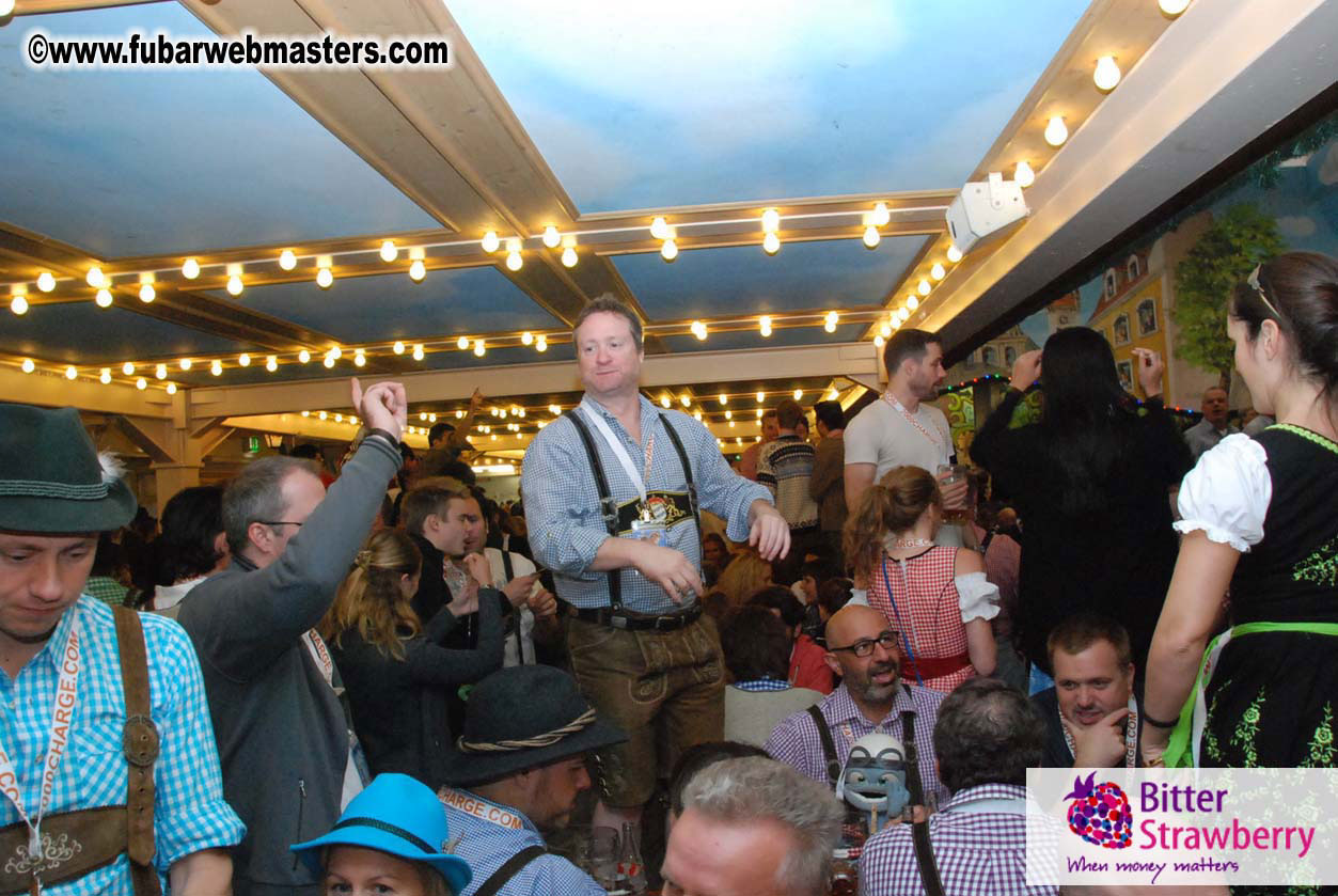 Beer tent seating in the legendary Hacker Festzelt