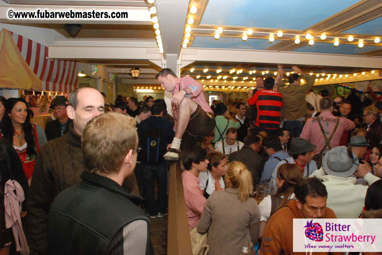 Beer tent seating in the legendary Hacker Festzelt