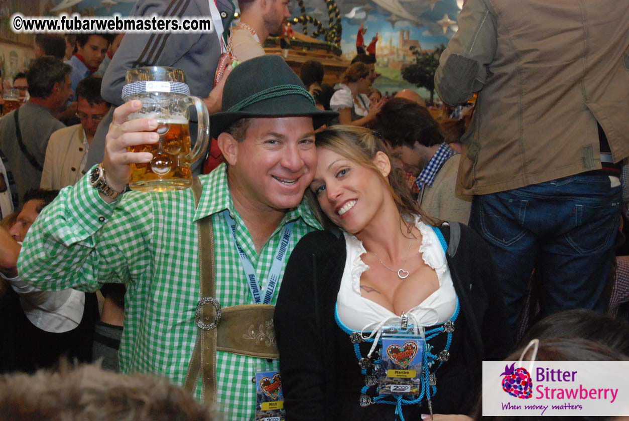 Beer tent seating in the legendary Hacker Festzelt