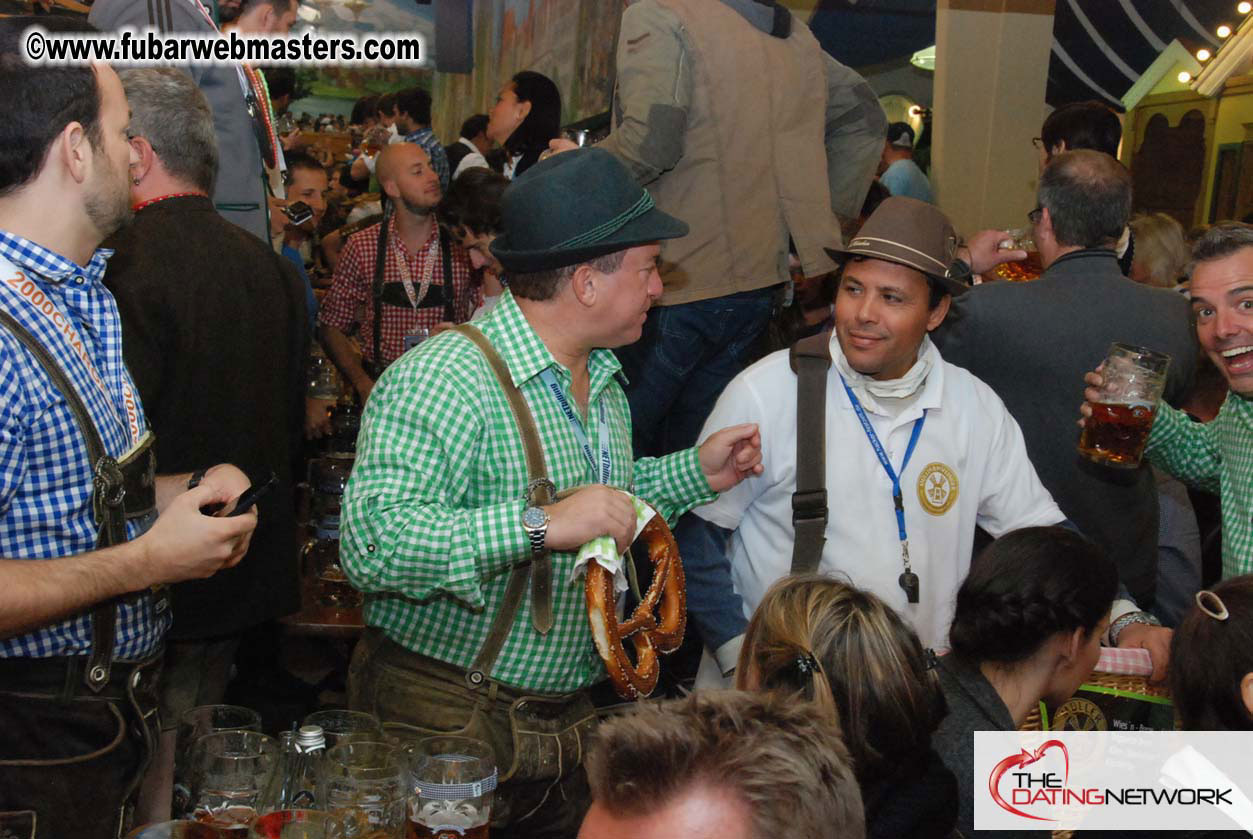 Beer tent seating in the legendary Hacker Festzelt
