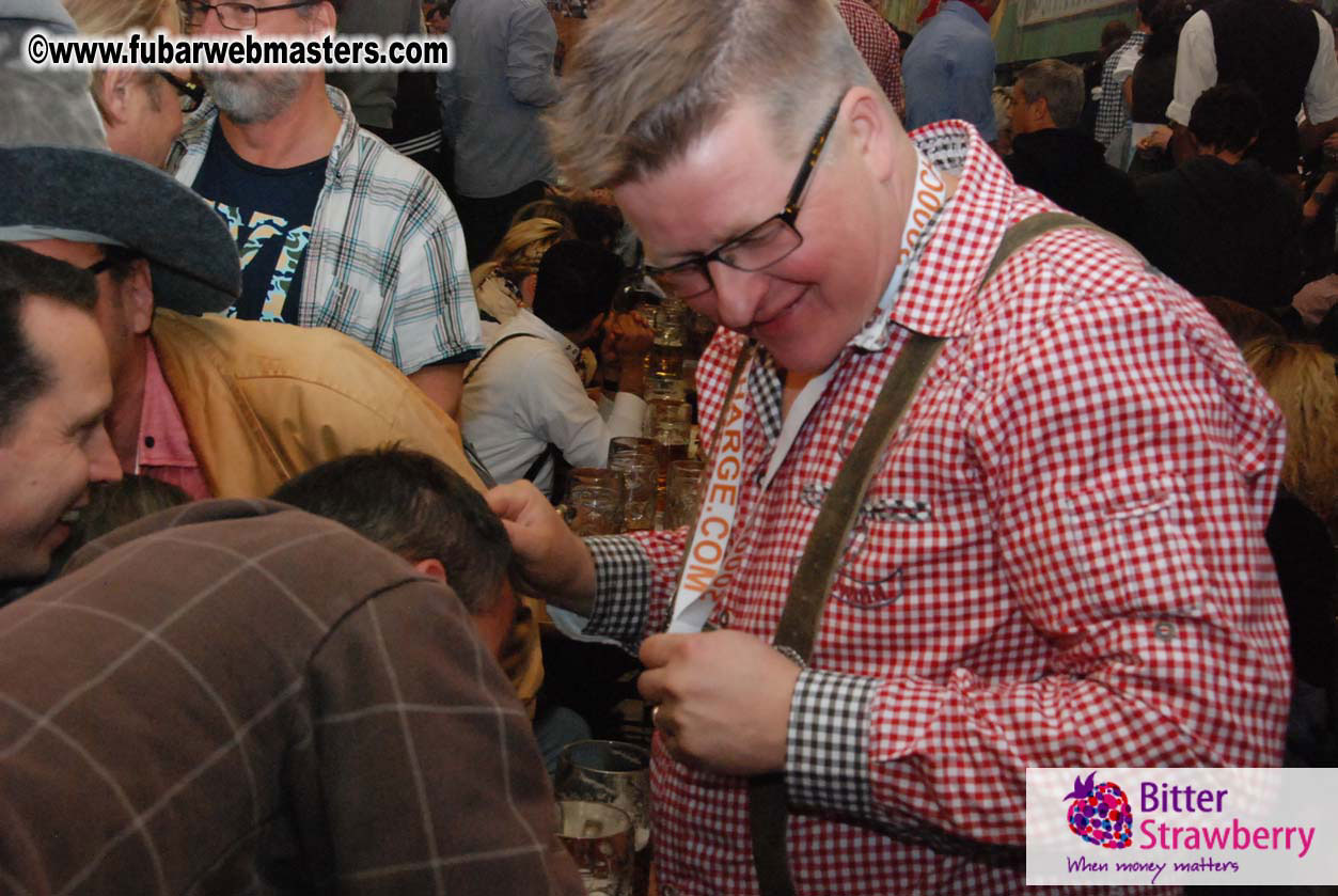Beer tent seating in the legendary Hacker Festzelt