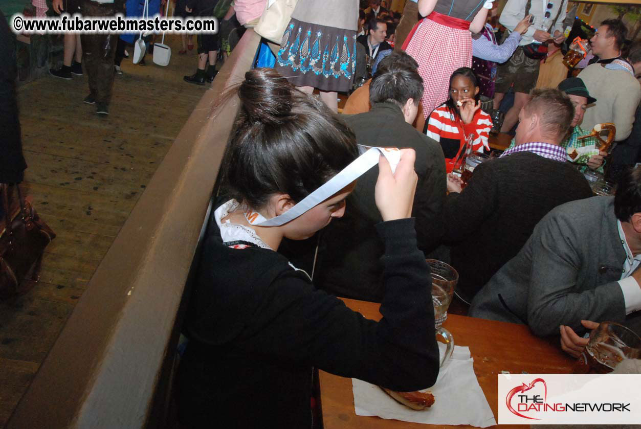 Beer tent seating in the legendary Hacker Festzelt