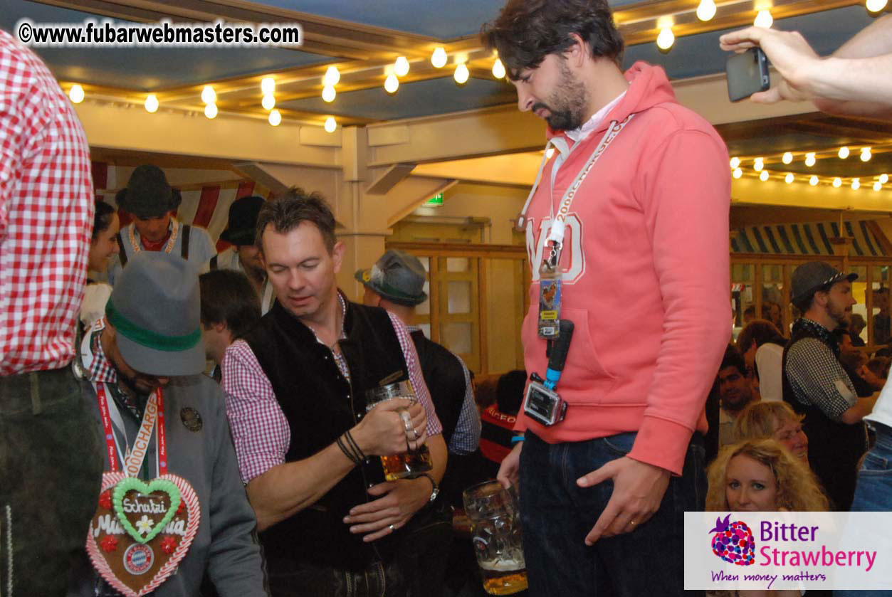 Beer tent seating in the legendary Hacker Festzelt