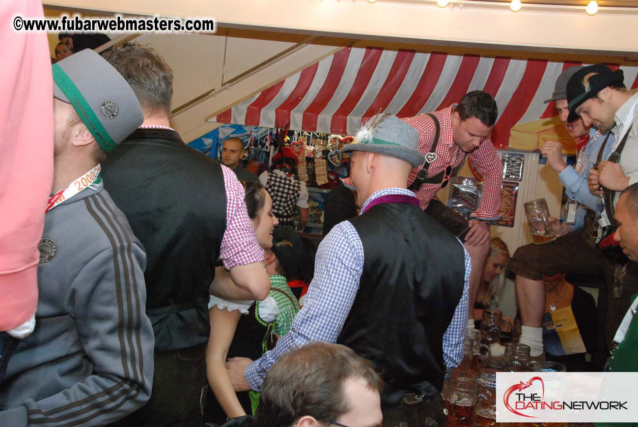 Beer tent seating in the legendary Hacker Festzelt