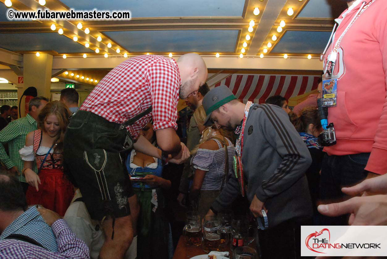 Beer tent seating in the legendary Hacker Festzelt