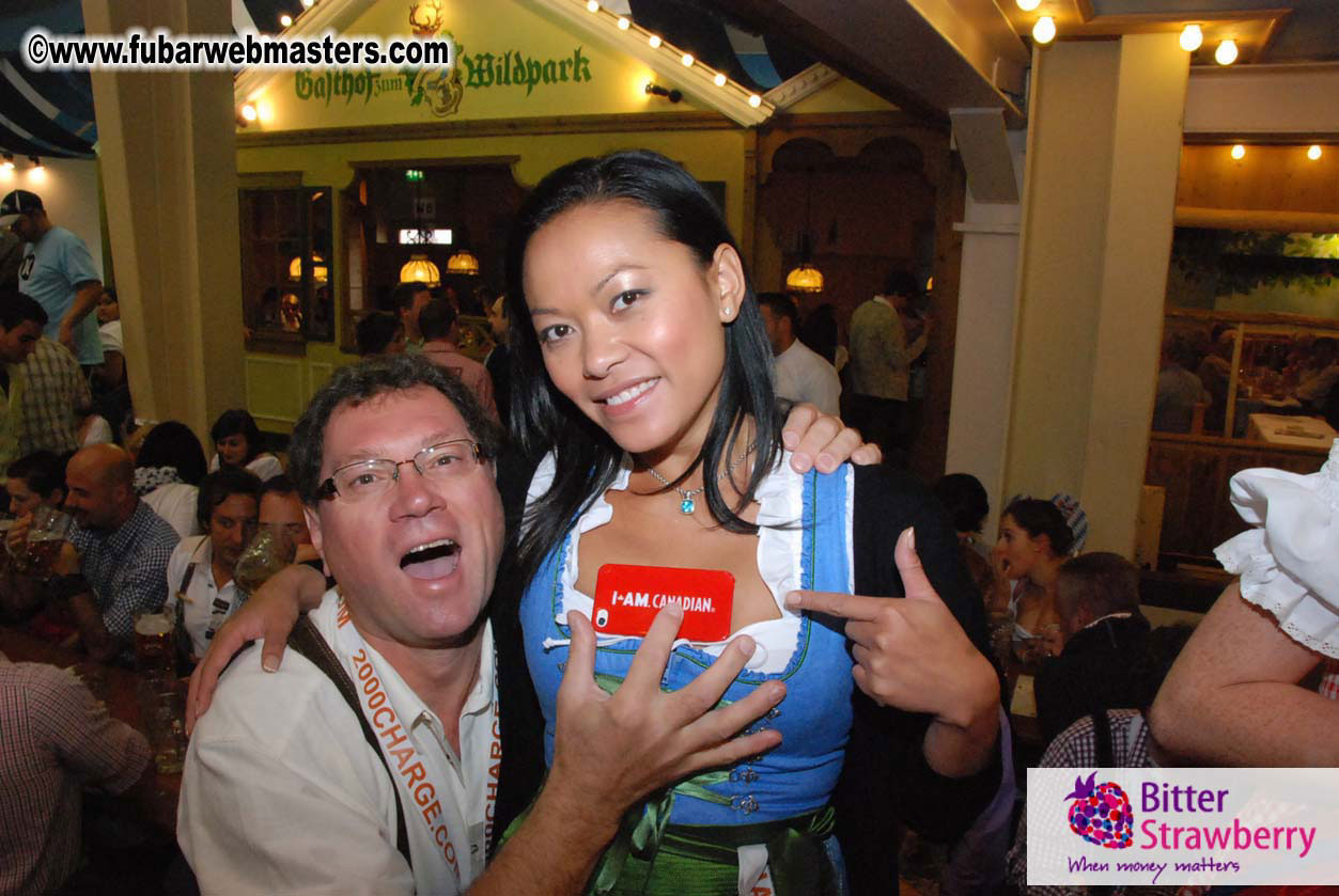 Beer tent seating in the legendary Hacker Festzelt