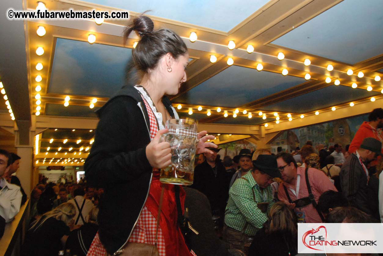 Beer tent seating in the legendary Hacker Festzelt