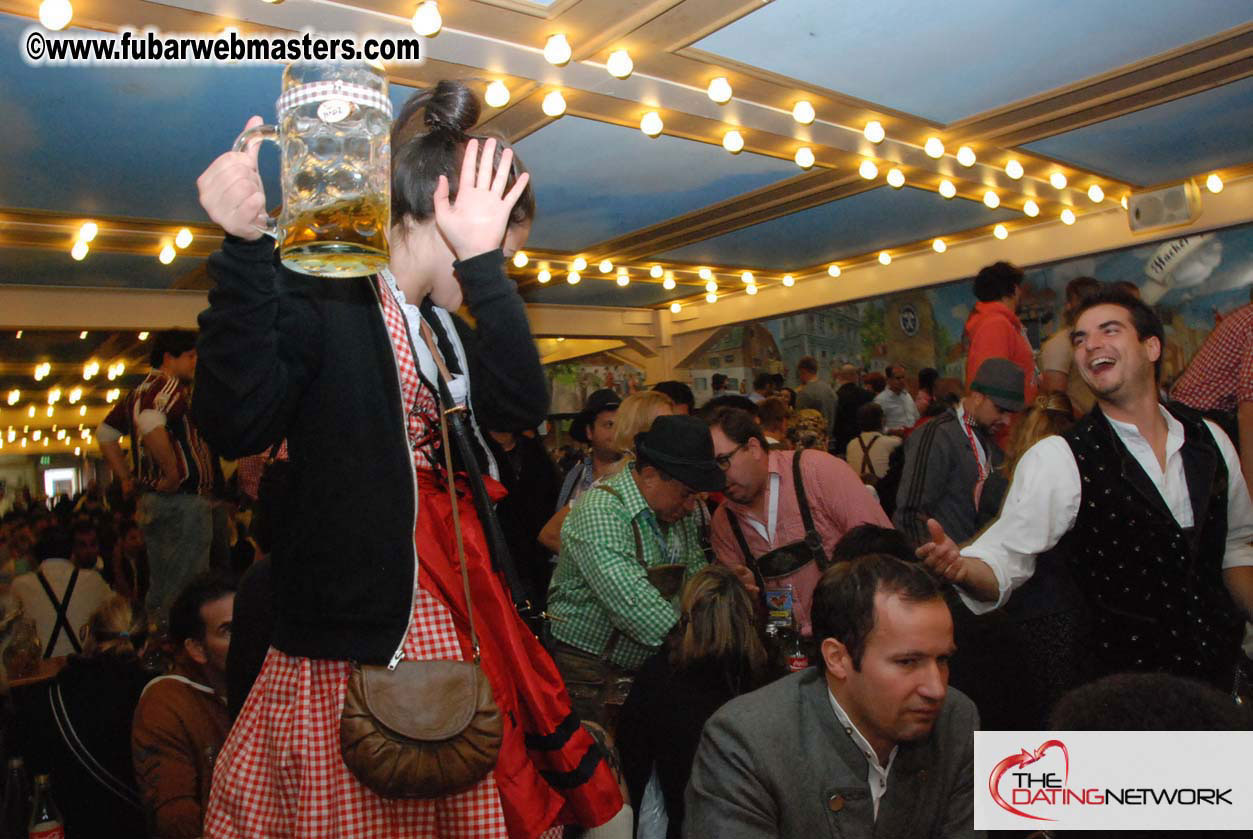 Beer tent seating in the legendary Hacker Festzelt