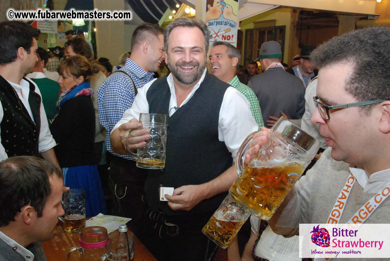 Beer tent seating in the legendary Hacker Festzelt