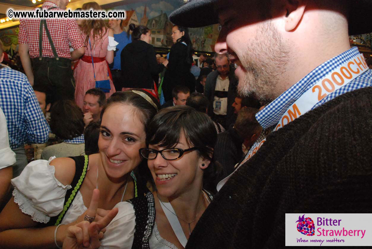 Beer tent seating in the legendary Hacker Festzelt