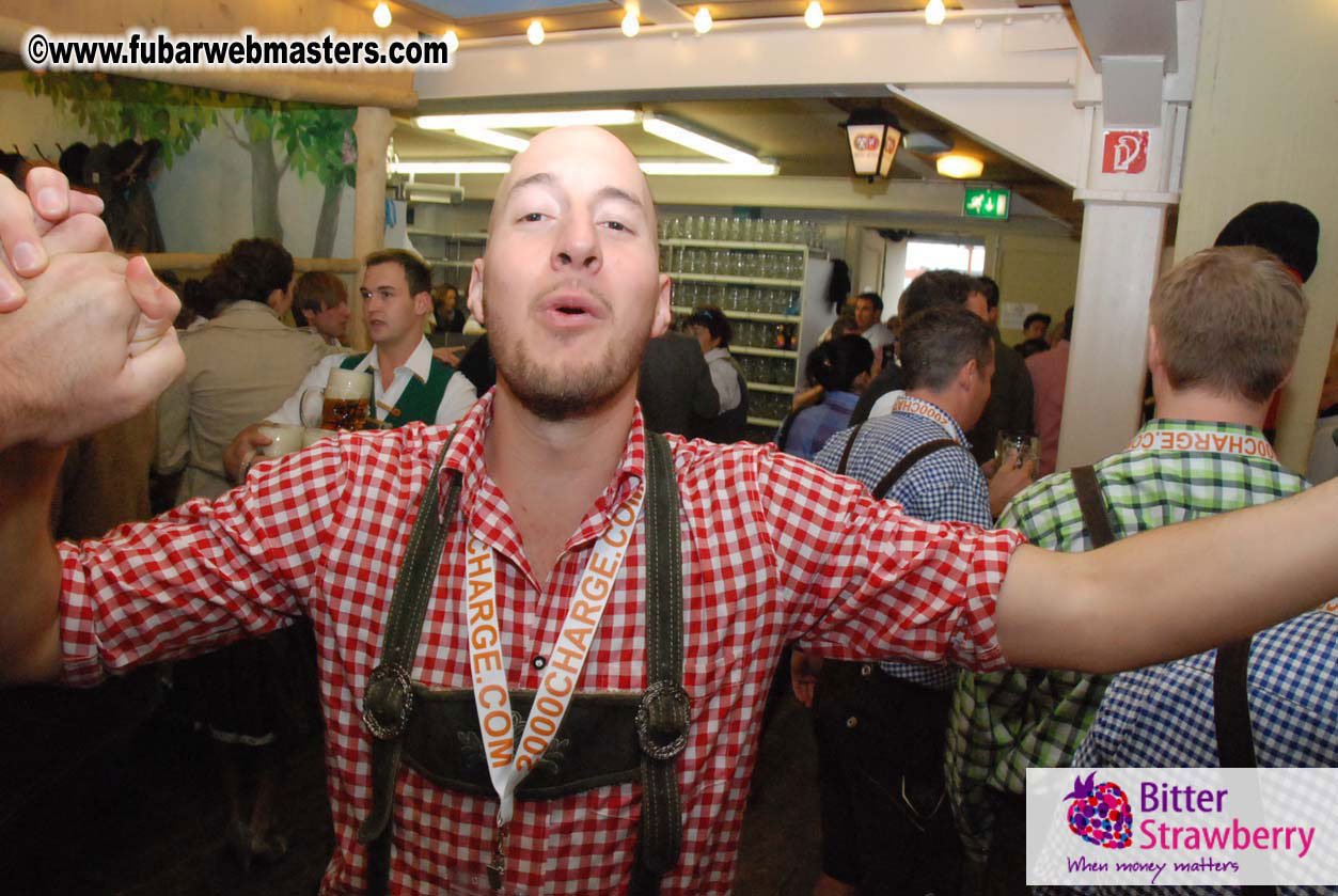 Beer tent seating in the legendary Hacker Festzelt