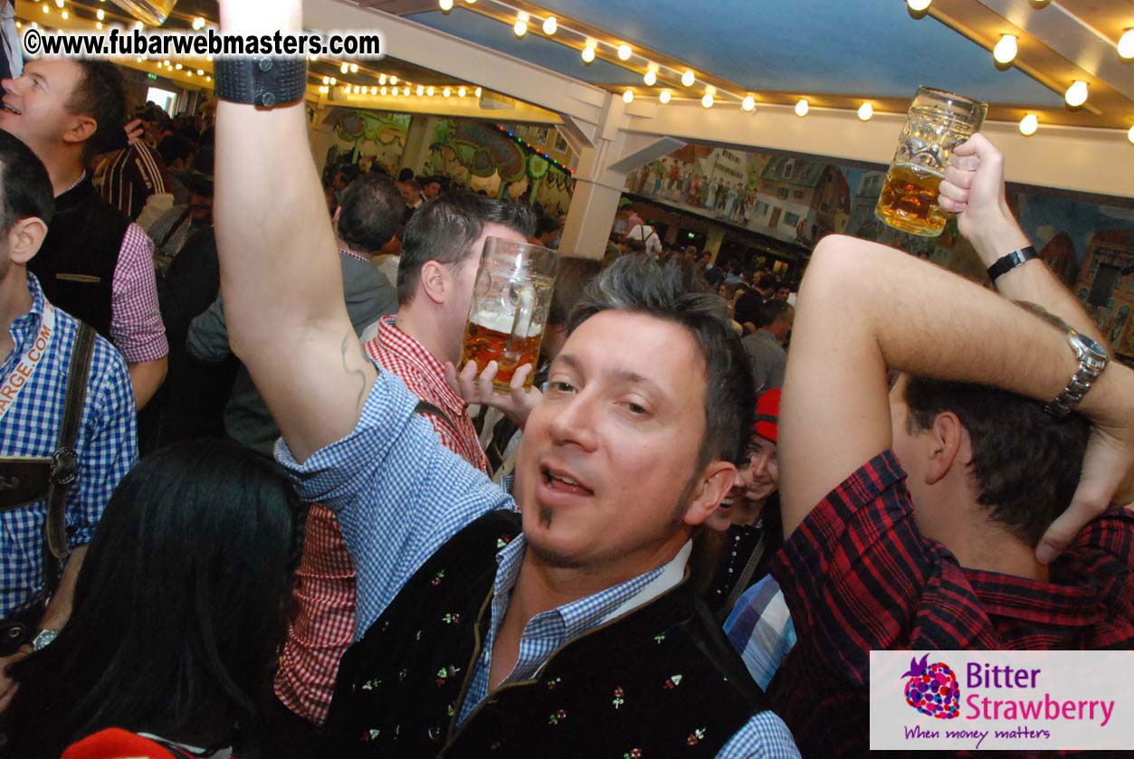 Beer tent seating in the legendary Hacker Festzelt