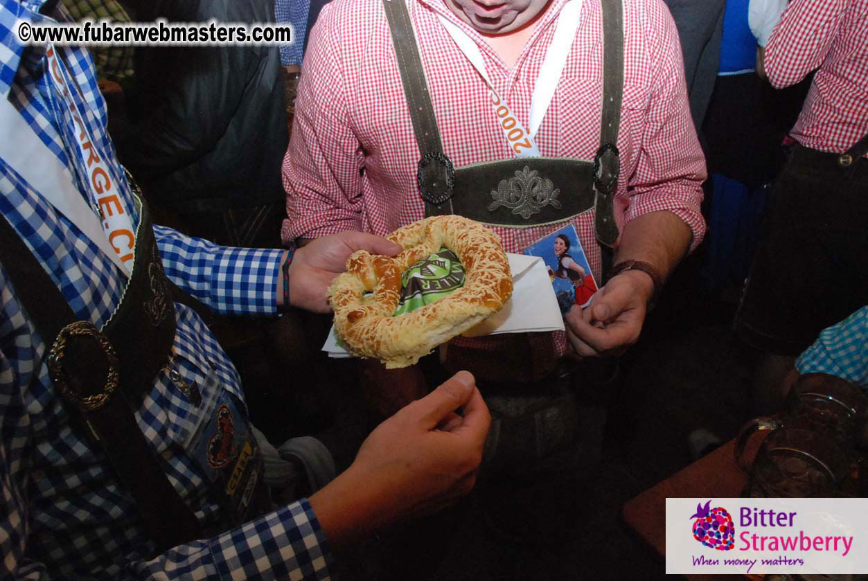 Beer tent seating in the legendary Hacker Festzelt
