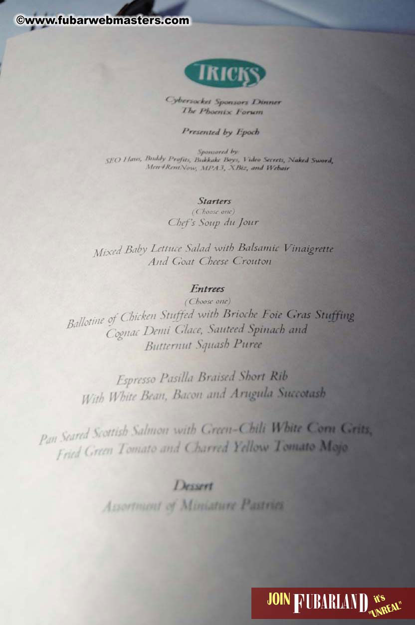 Cybersocket Sponsors Dinner