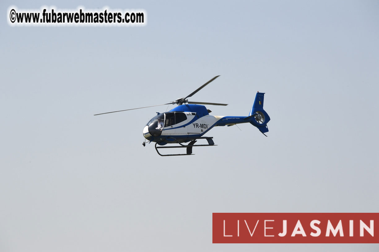 Helicopter Cross Flight over Bucharest