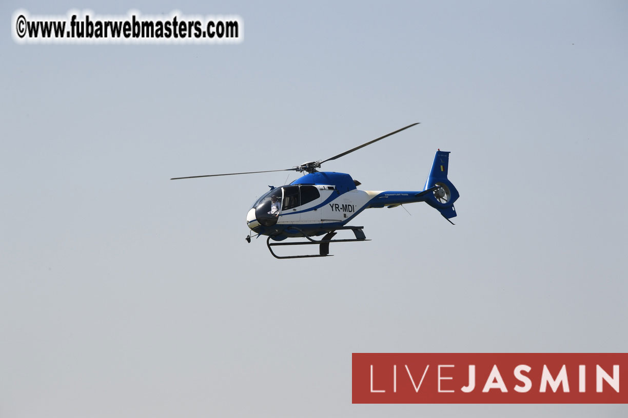 Helicopter Cross Flight over Bucharest