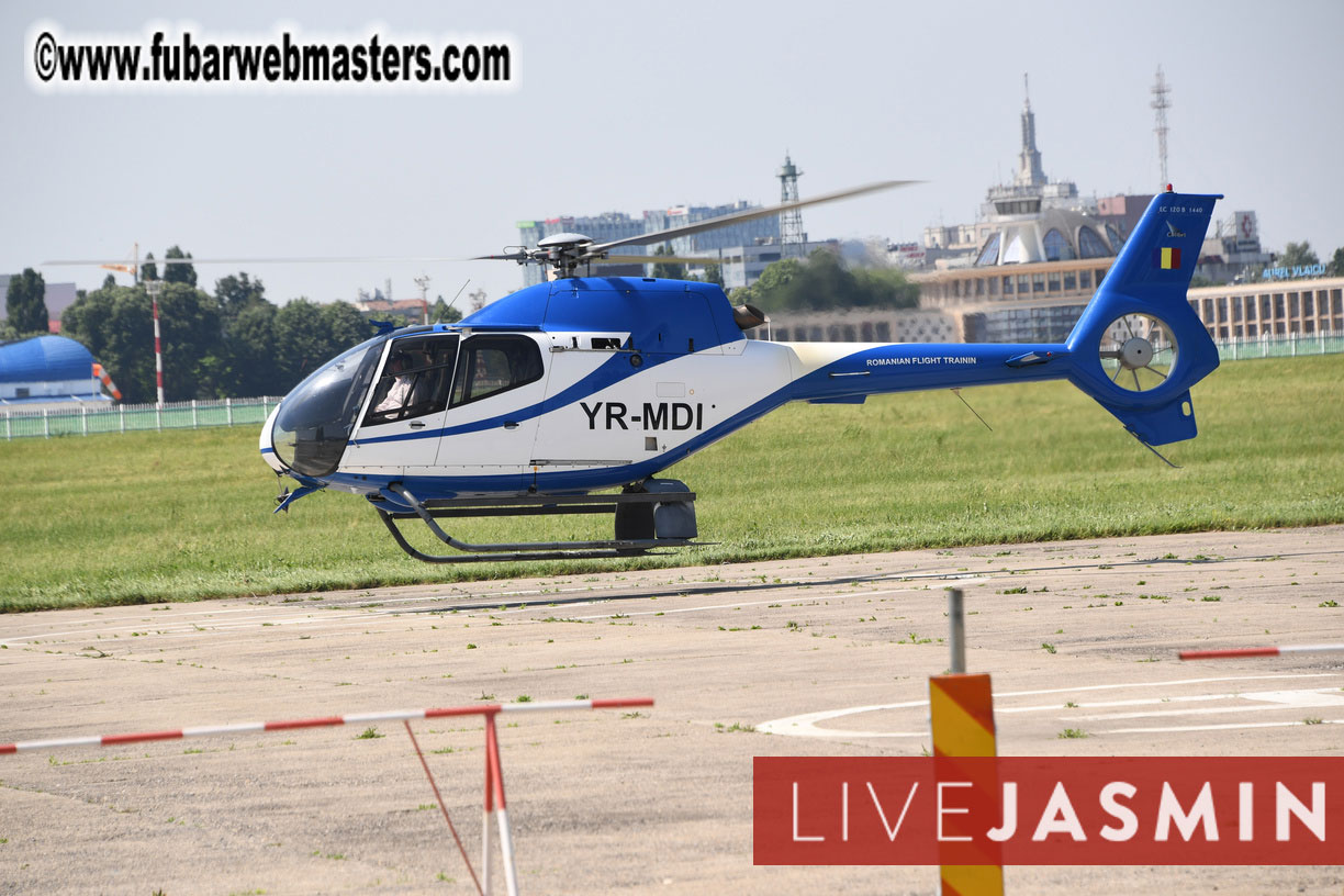 Helicopter Cross Flight over Bucharest