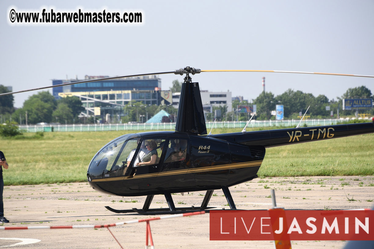 Helicopter Cross Flight over Bucharest