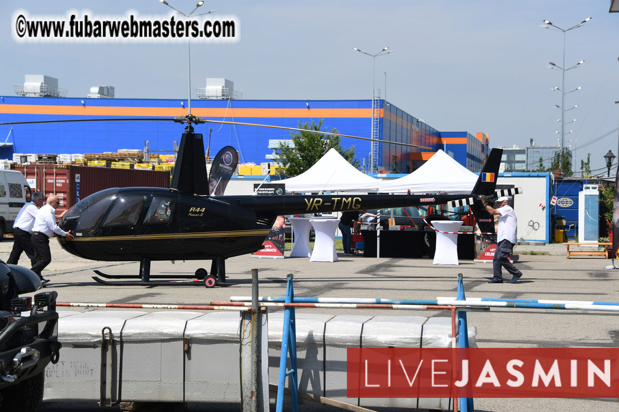 Helicopter Cross Flight over Bucharest