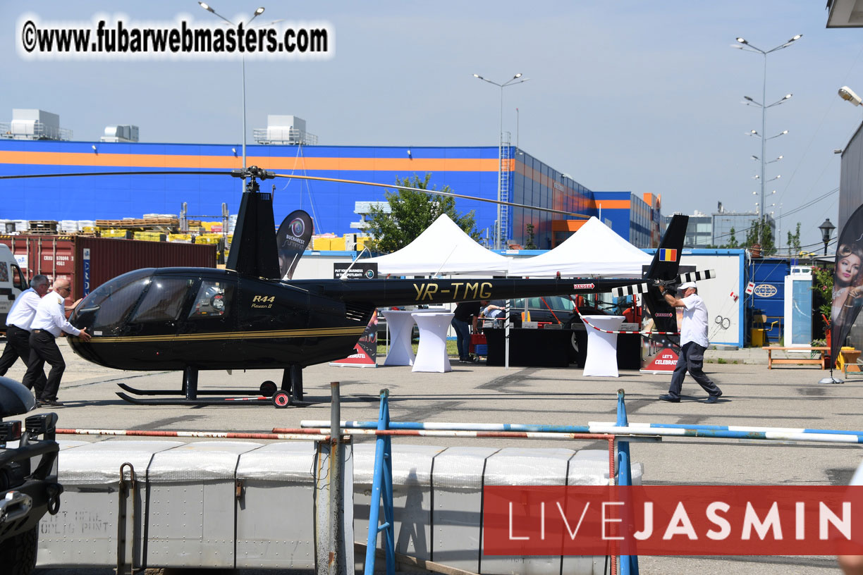 Helicopter Cross Flight over Bucharest