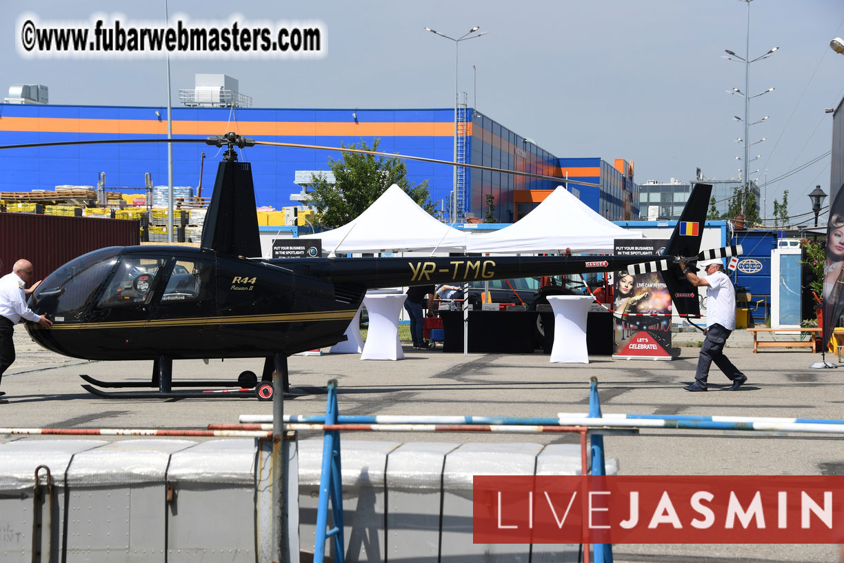 Helicopter Cross Flight over Bucharest