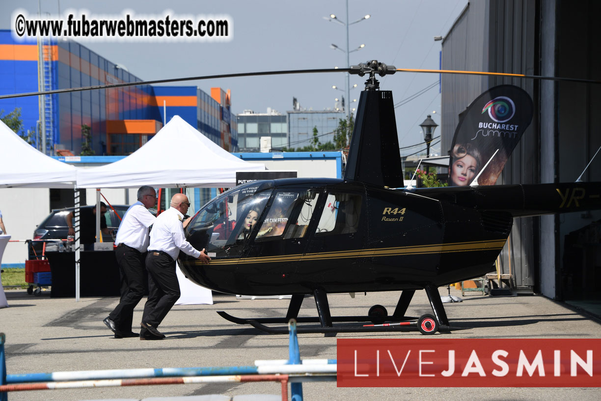 Helicopter Cross Flight over Bucharest