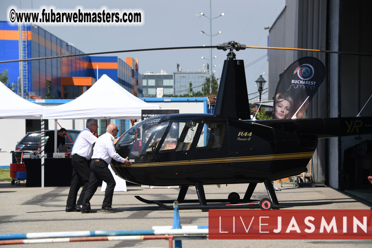 Helicopter Cross Flight over Bucharest