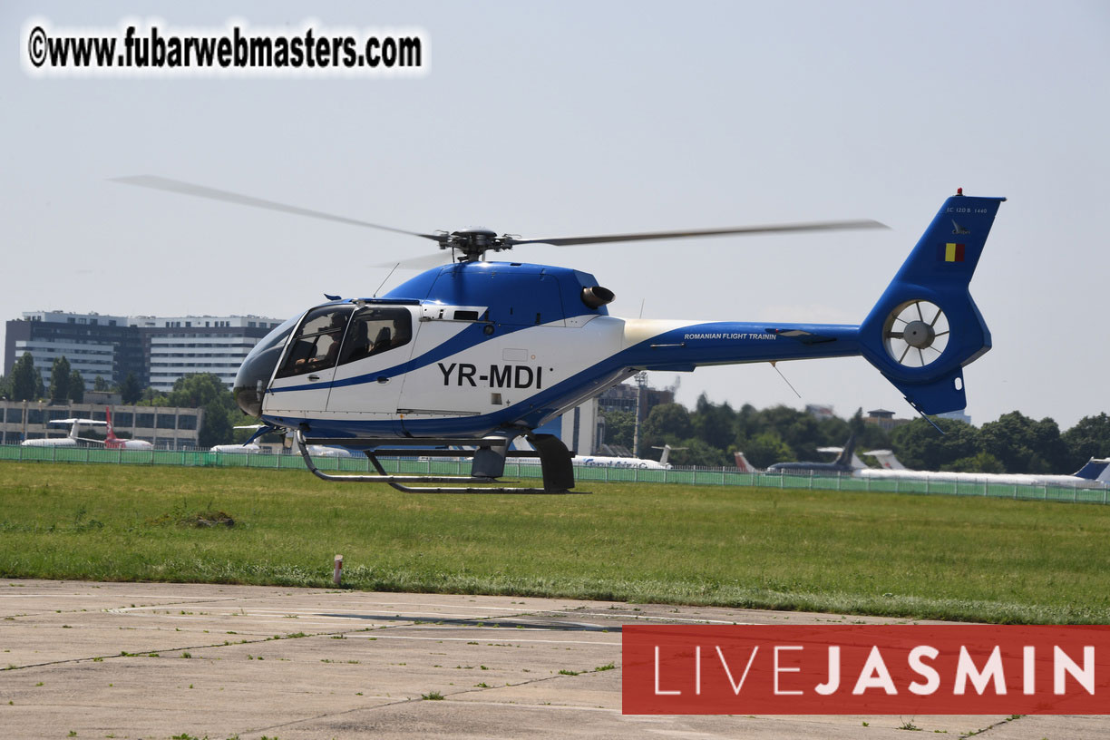 Helicopter Cross Flight over Bucharest