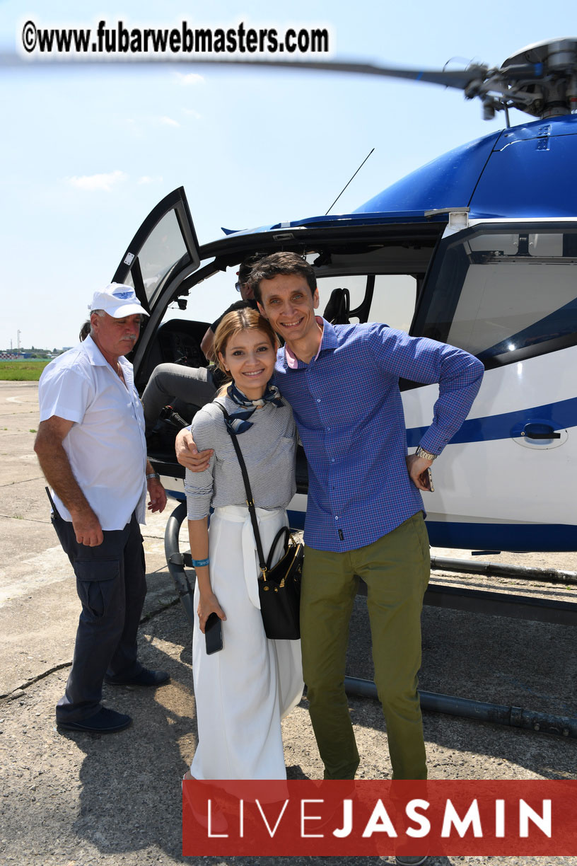 Helicopter Cross Flight over Bucharest