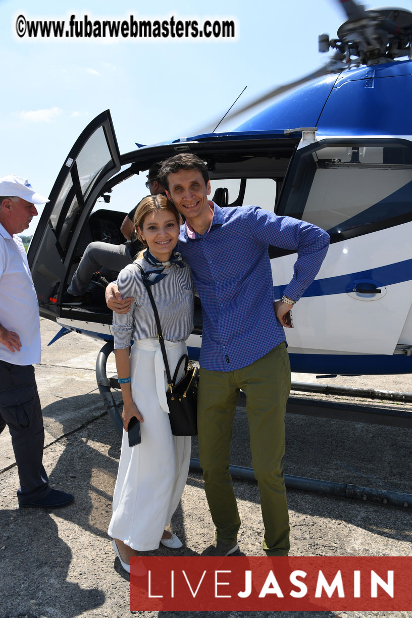 Helicopter Cross Flight over Bucharest