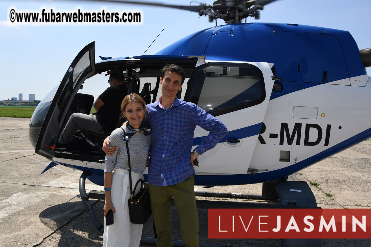 Helicopter Cross Flight over Bucharest