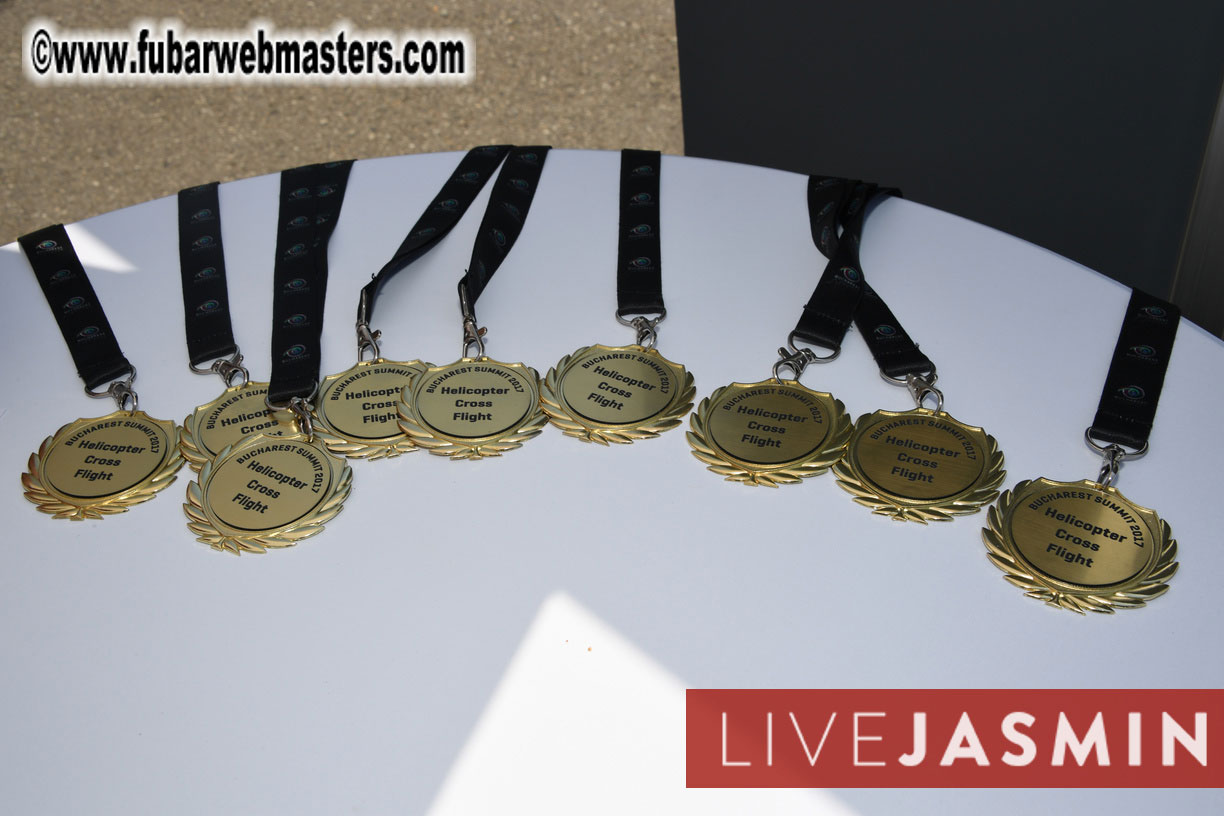 Helicopter Cross Flight over Bucharest