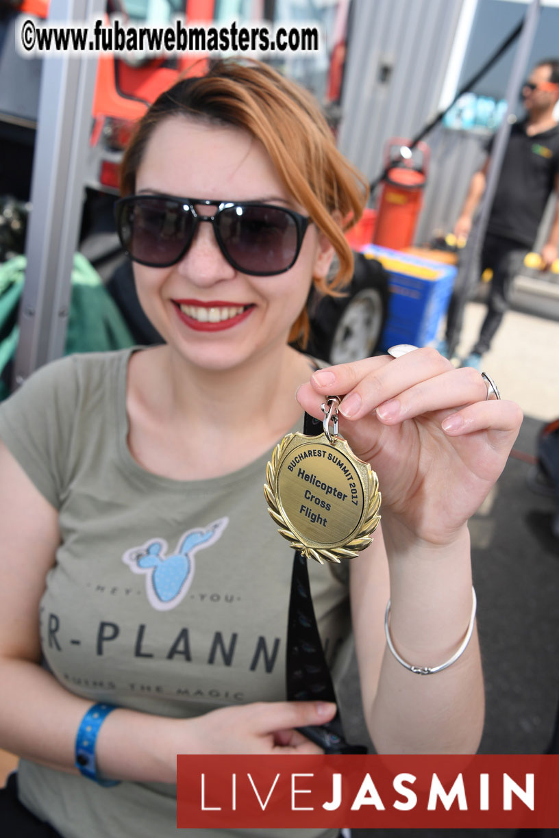 Helicopter Cross Flight over Bucharest