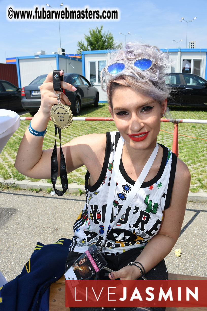 Helicopter Cross Flight over Bucharest