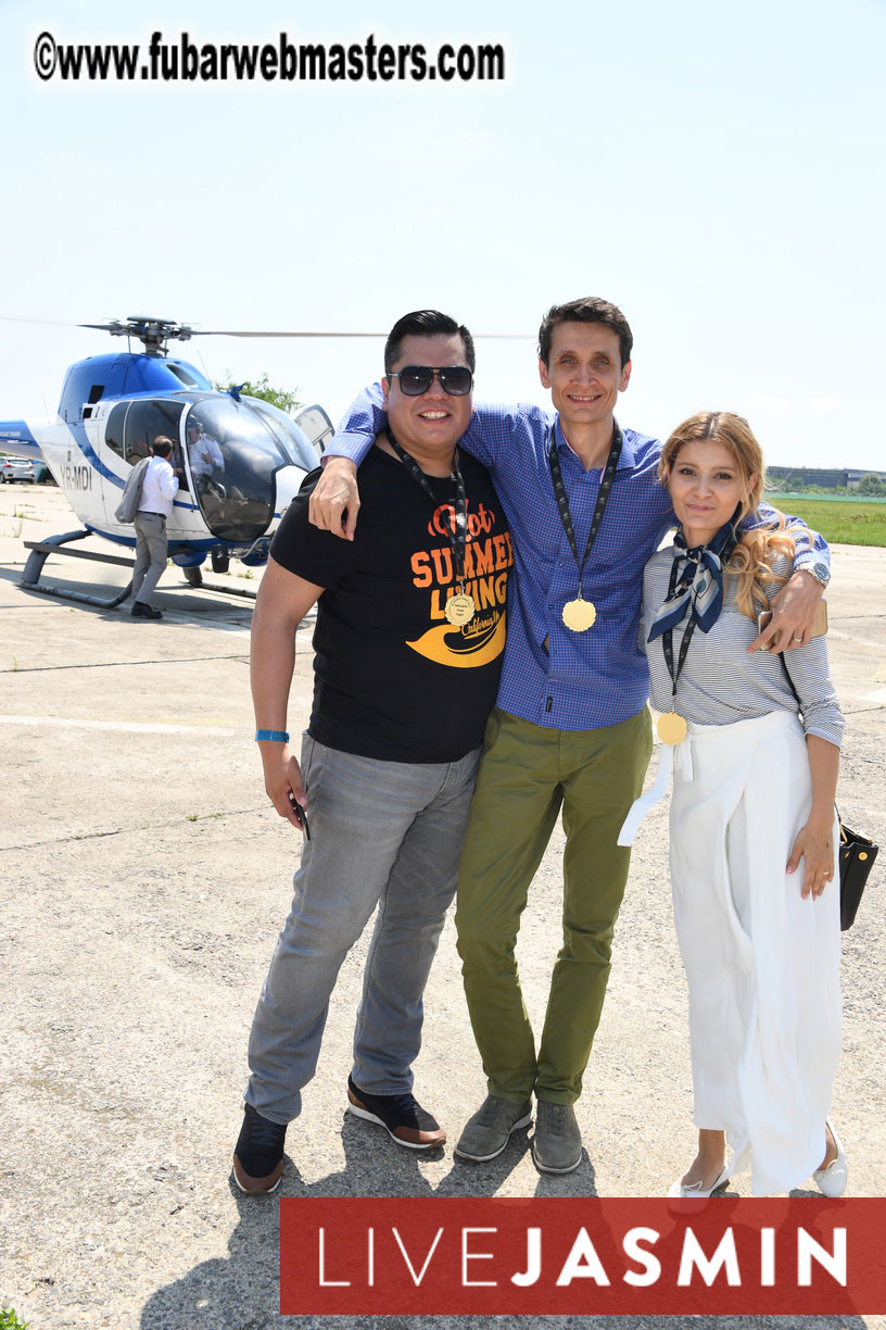 Helicopter Cross Flight over Bucharest