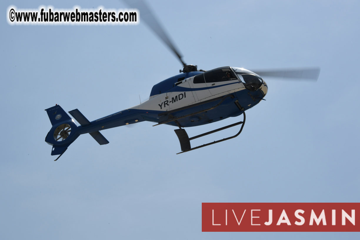 Helicopter Cross Flight over Bucharest