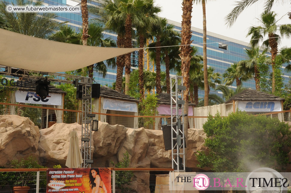 Cabanas and poolside