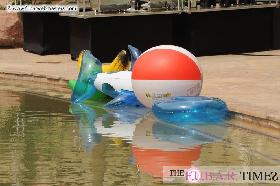 Cabanas and poolside