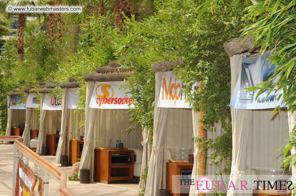 Cabanas and poolside