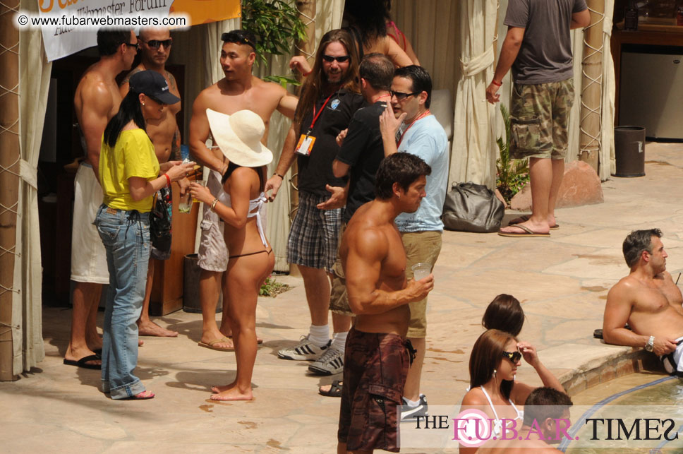 Cabanas and poolside