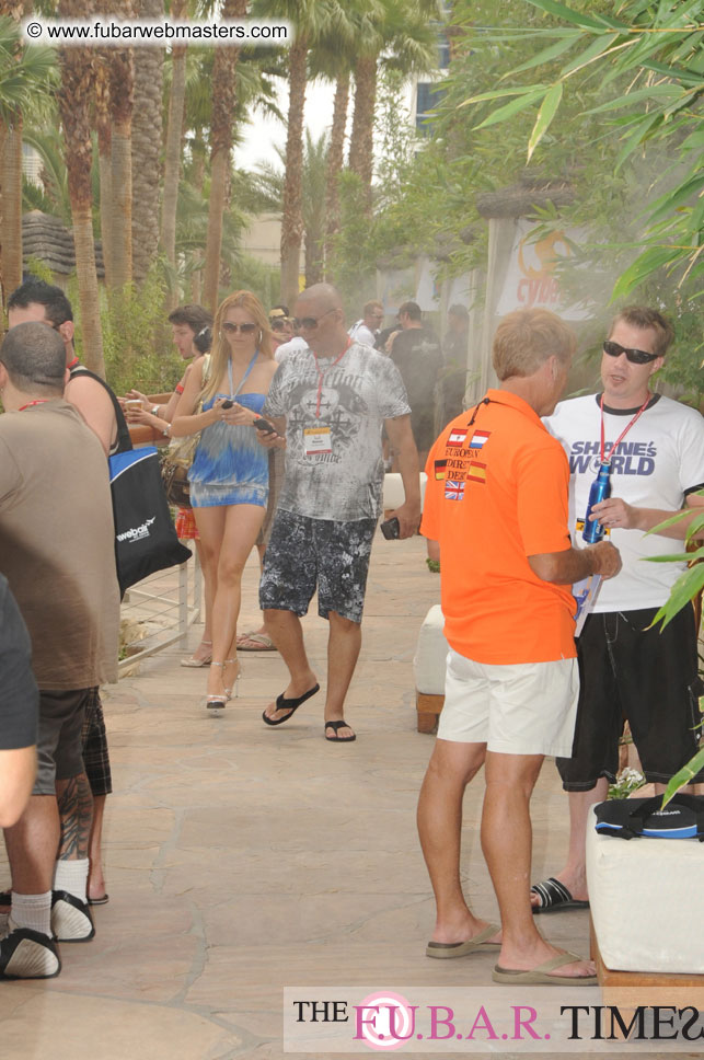 Cabanas and poolside